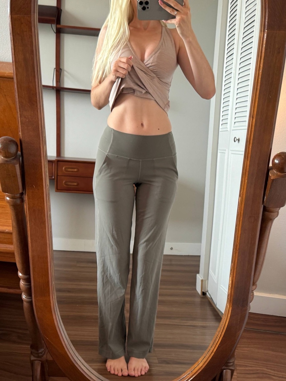 lululemon athletica Olive High-Rise Wide-Leg Yoga Pants